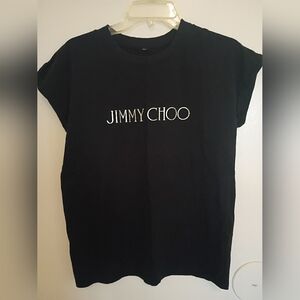 Jimmy Choo Black T-Shirt Sz XL 100% Cotton
